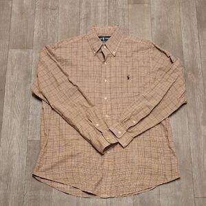 Mens Polo Ralph Lauren Plaid‎ Custom Fit Button Down Casual Long Sleeve Shirt
